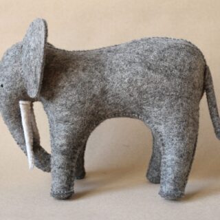 Hand-sewn elephant plush made in France 100% natural
