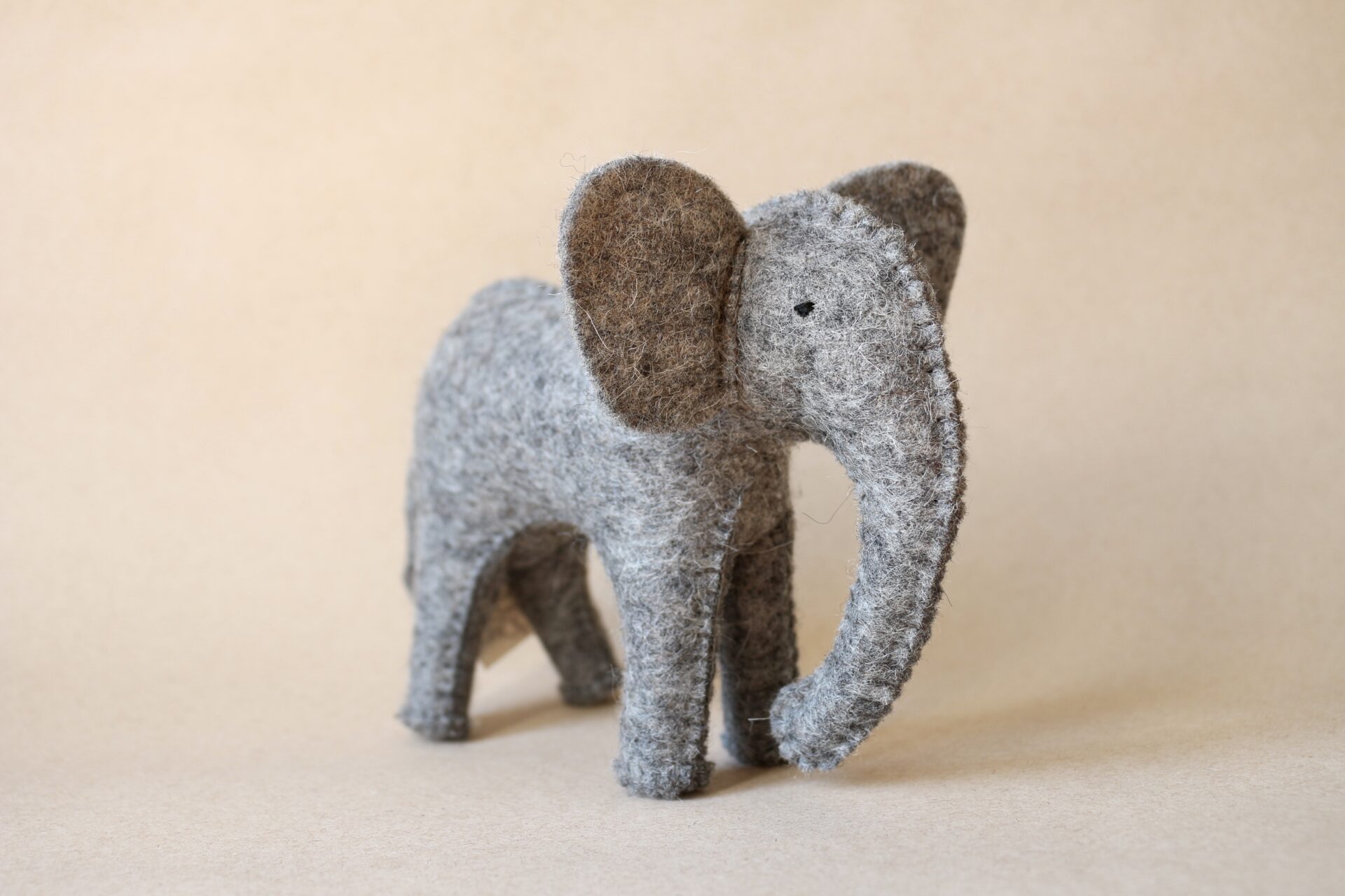 Baby elephant figurine in new wool felt