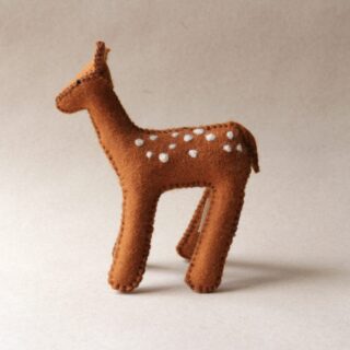 Natural wool fawn toy