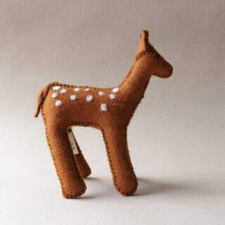 Natural wool felt small fawn toy