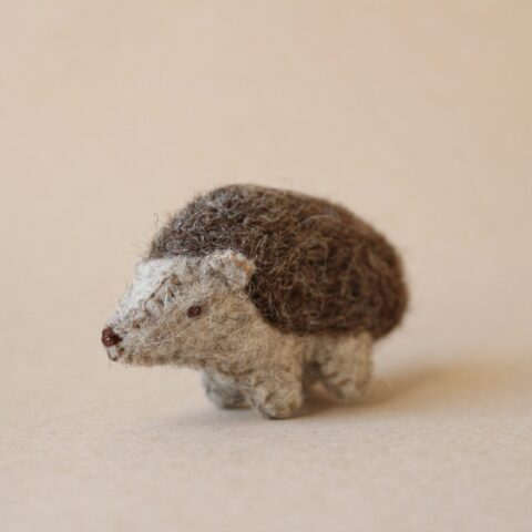 Organic" wool felt toy hedgehog