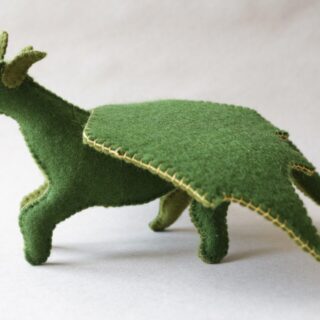 Eco-friendly green dragon plush