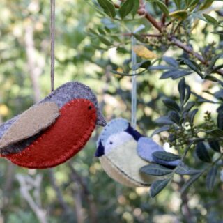 Robins and chickadees to hang on the Christmas tree or in the bedroom