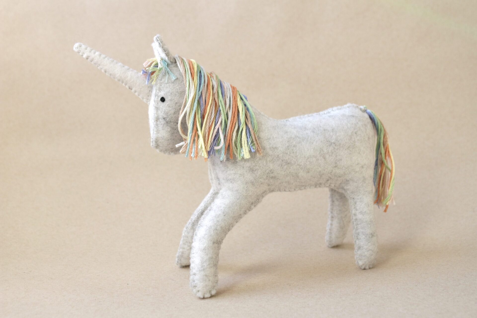 Wool felt unicorn toy