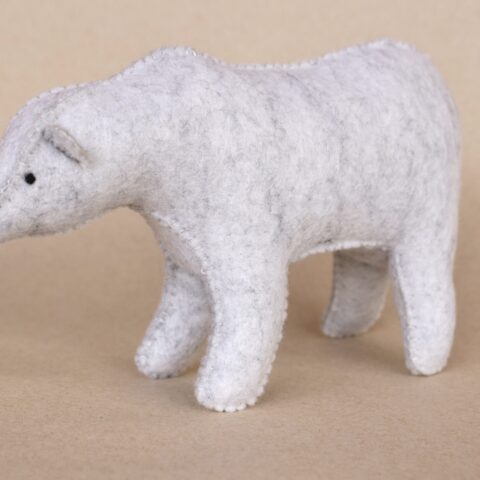 Wool felt polar bear toy