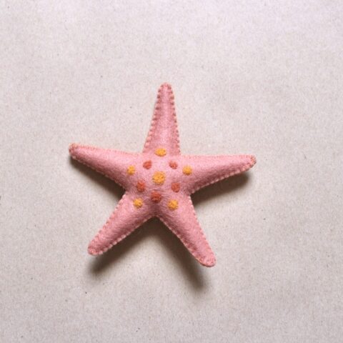 Felt starfish rattle 100% wool