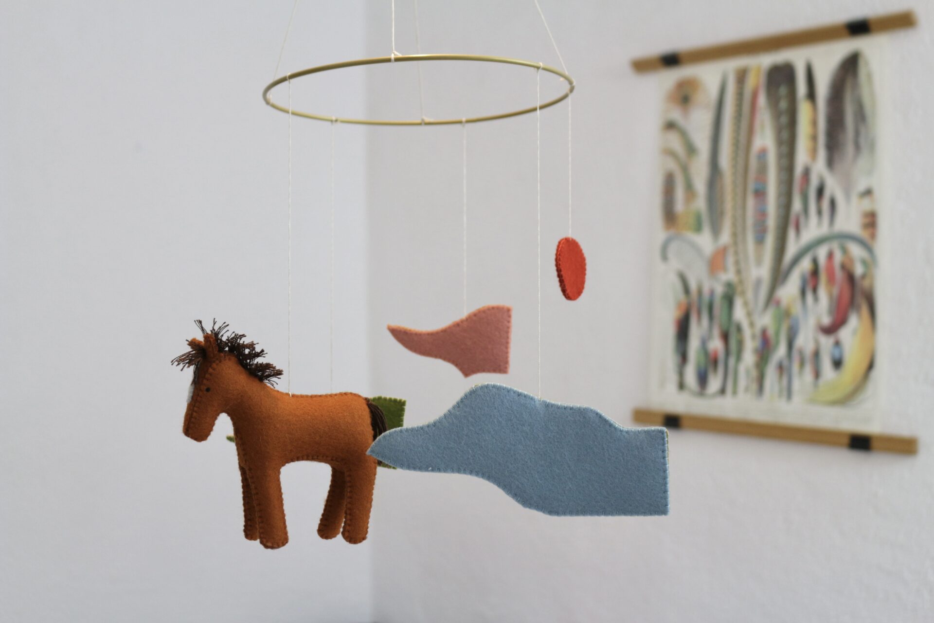 Felt horse mobile - landscape